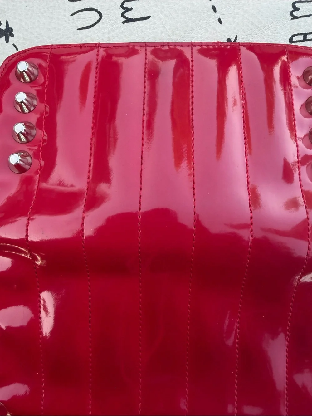 Lux De Ville red patent wallet
